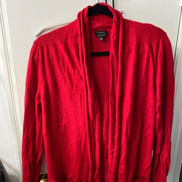 Talbots Beautiful pure merino wool red cardigan with pockets size Xl - Picture 1 of 6